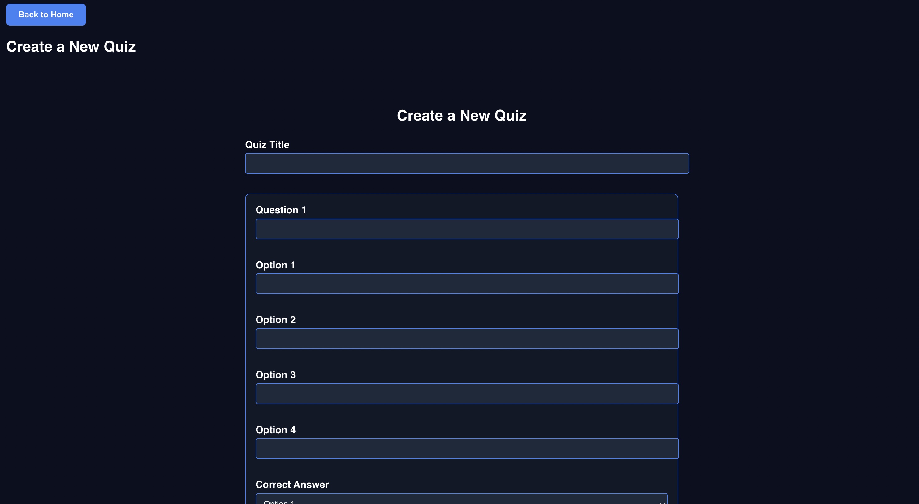 Create Quiz